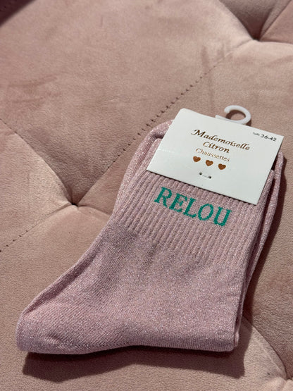 Chaussettes pailletées - message relou