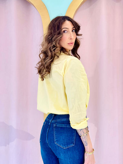 Jean mom fit bleu brut