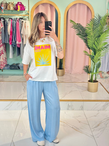 T-shirt imprimé Miami beach jaune
