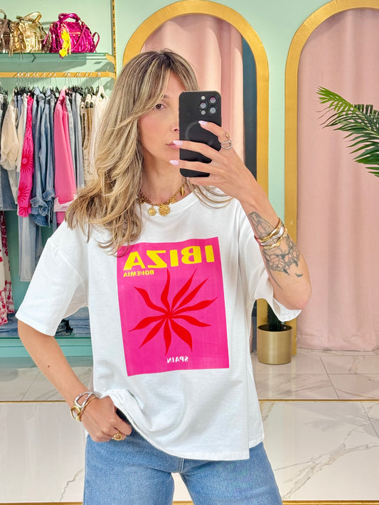 T-shirt imprimé Ibiza rose