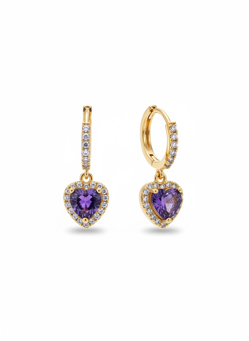 Bo gamme spacy cœur strass violet