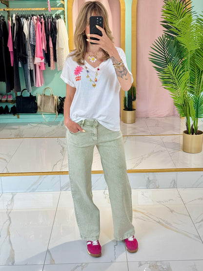 T-shirt « Happy Vibes » - Blanc