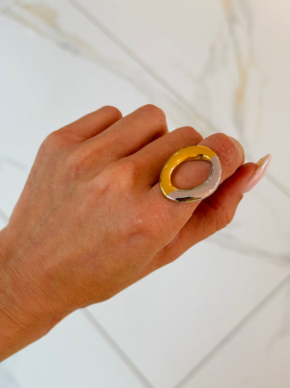 Bague ronde bicolore