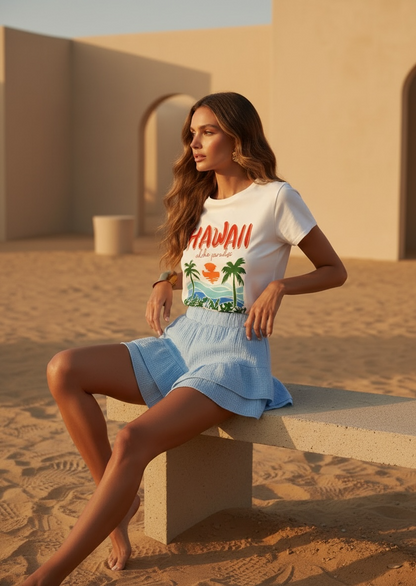 T-shirt Hawaï blanc