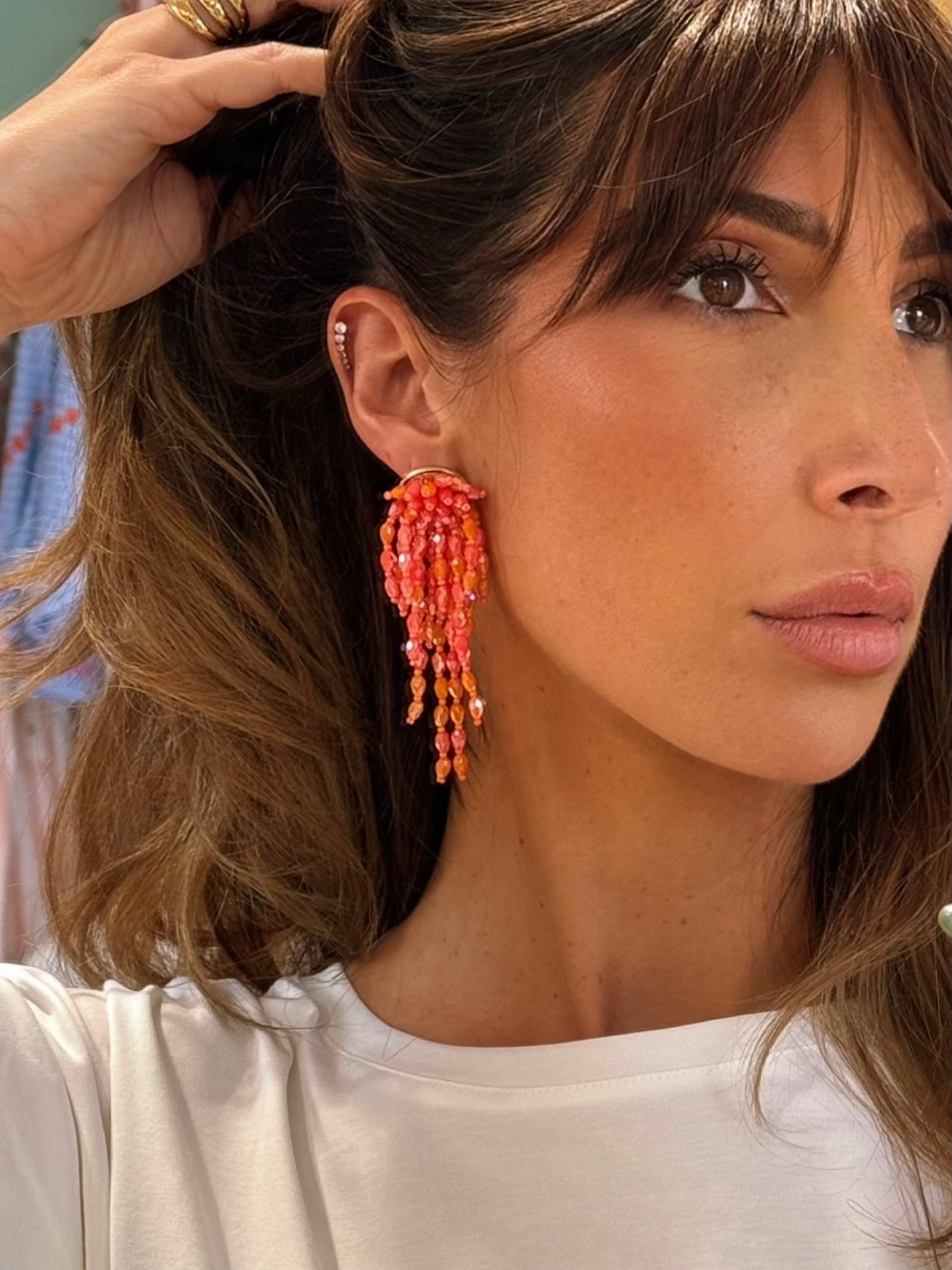 Boucles d’oreilles corail