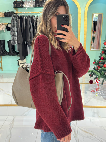 Sac Dupe En Cuir Grainé - taupe