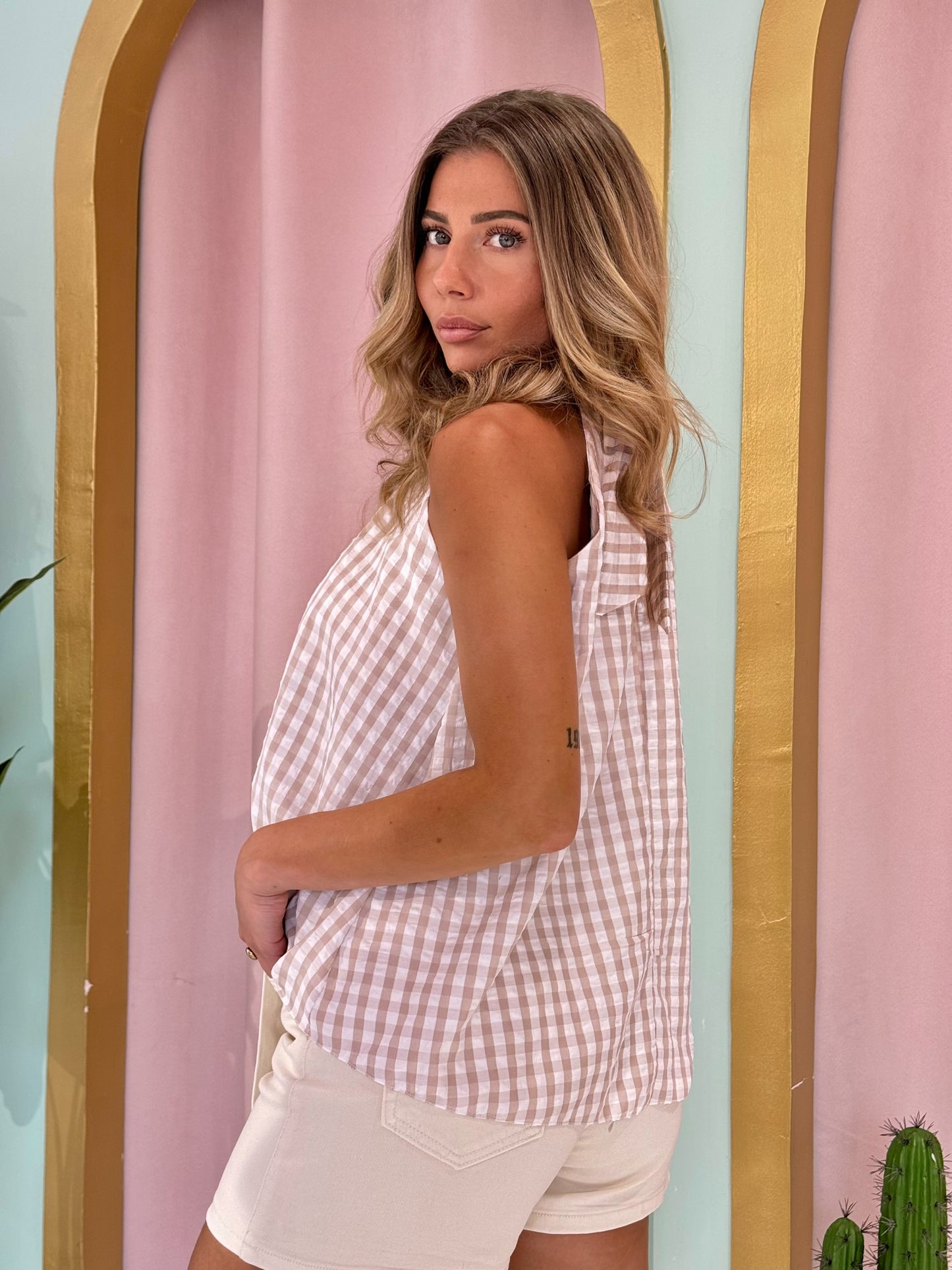 Top Vichy - beige