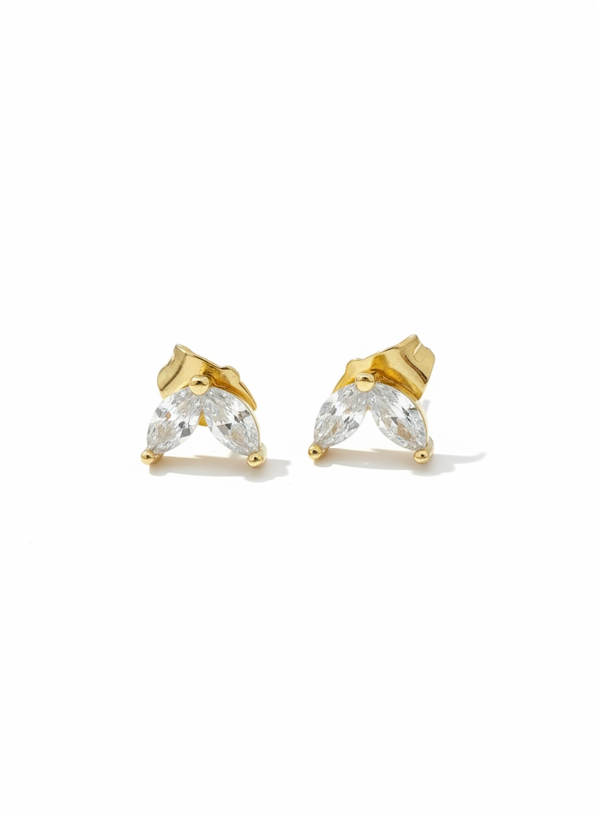 Boucles d’oreilles puces demi fleur
