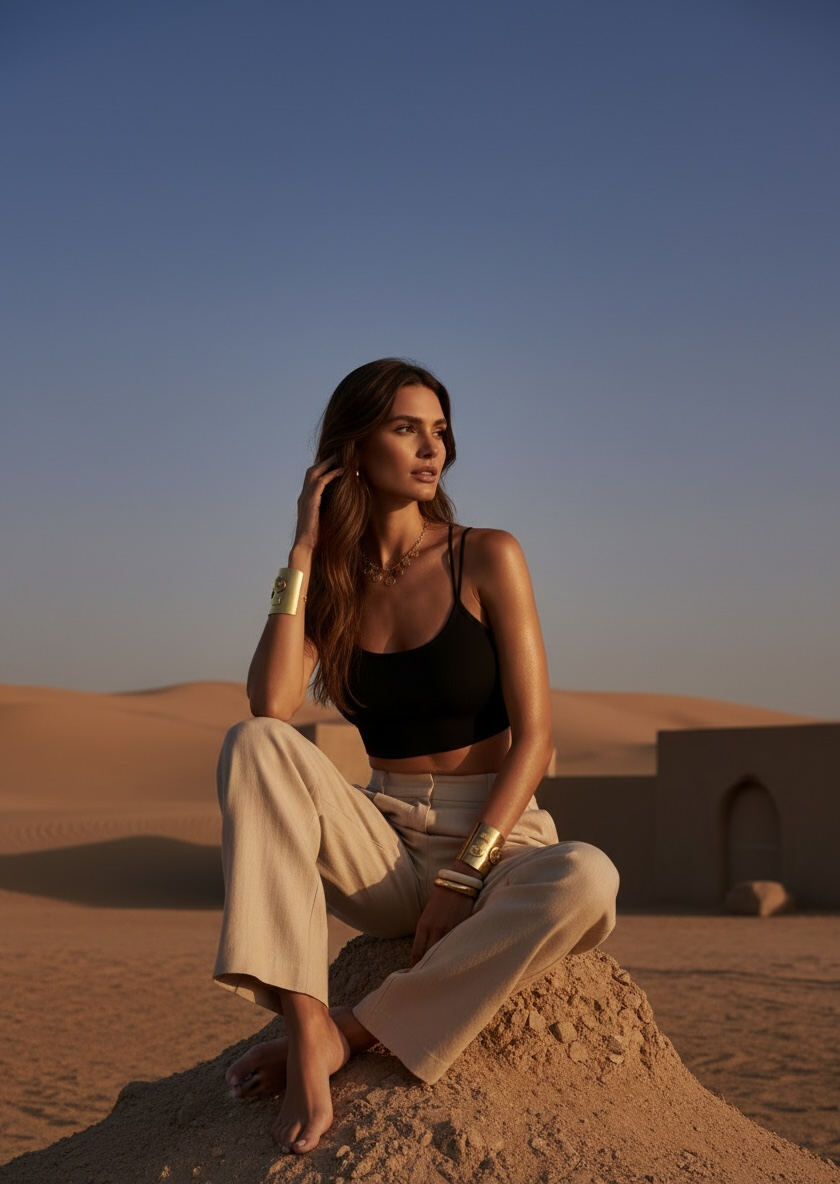 Crop Top à Coques – Dos Croisé & Maille Côtelée Noir