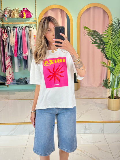 T-shirt imprimé Ibiza rose