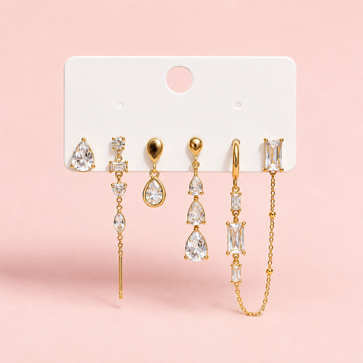 Parure d’oreille cristaux Swan- blanc
