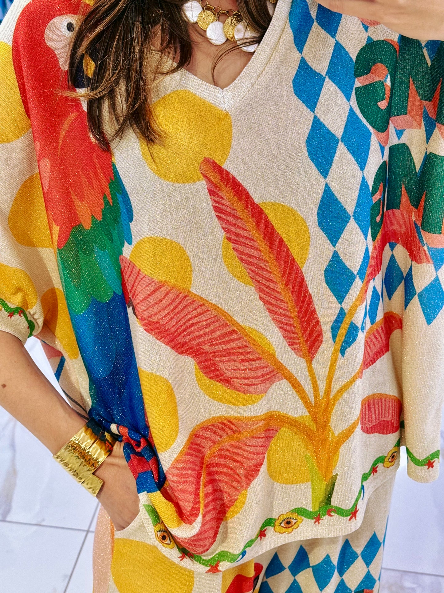 Ensemble top & pantalon perroquet