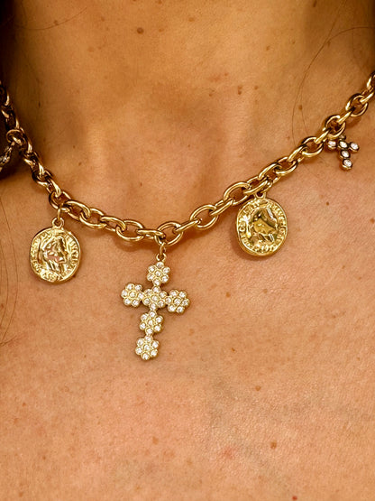 Collier charms croix