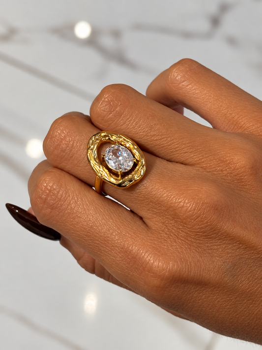 Bague ronde avec strass