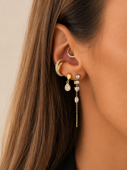 Parure d’oreille cristaux Swan- blanc
