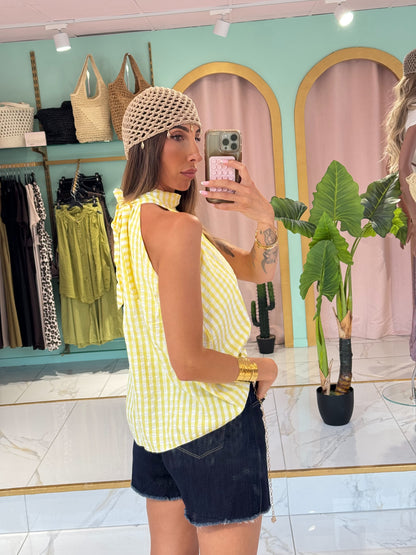 Top Vichy - jaune