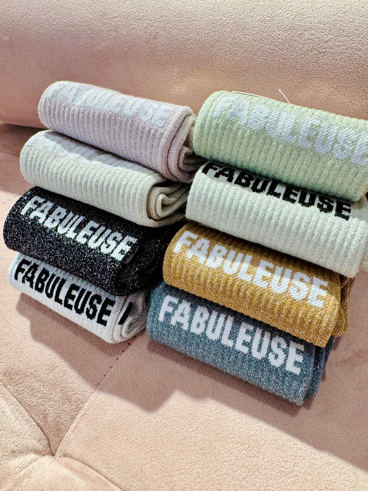 Chaussettes pailletées - message fabuleuse