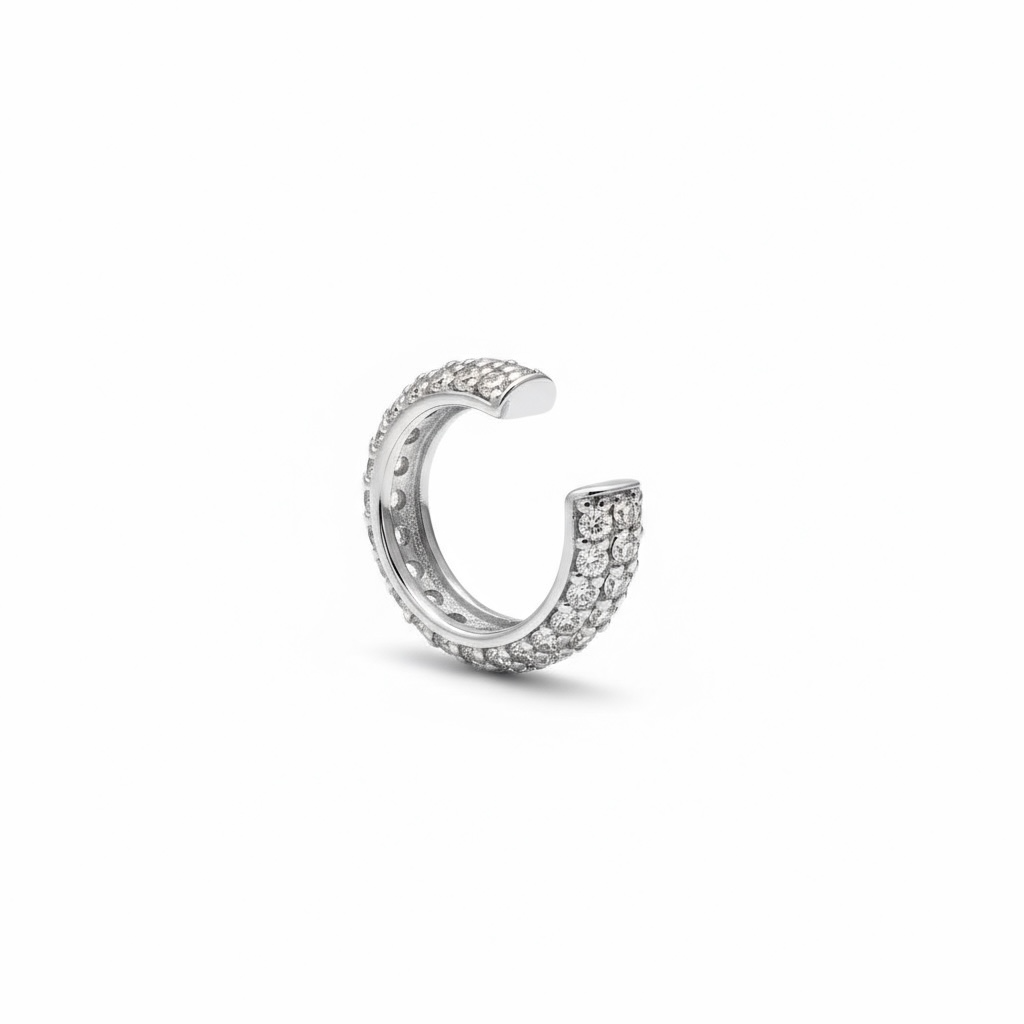 Bague d’oreille spacy épaisse argent