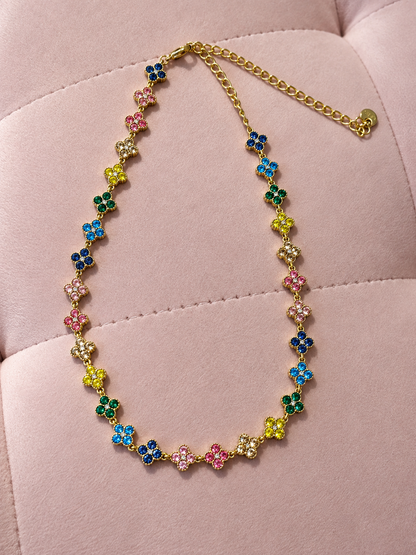 Colliers fleurs multicolore