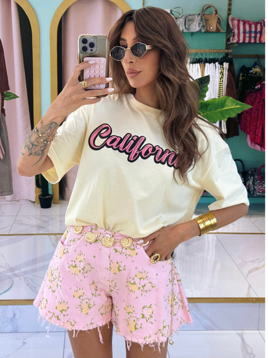 T-shirt unisexe california  - jaune