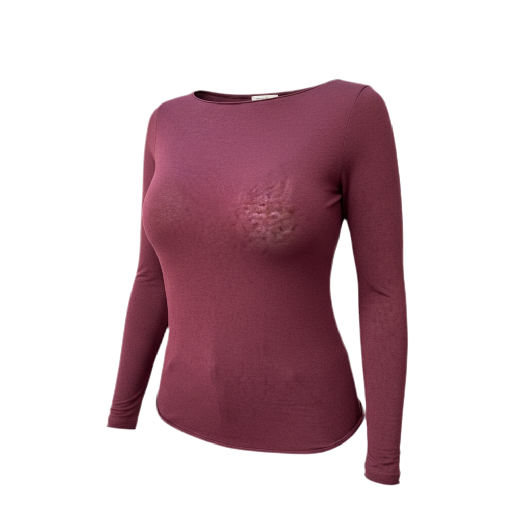 Top moulant en cachemire bordeaux