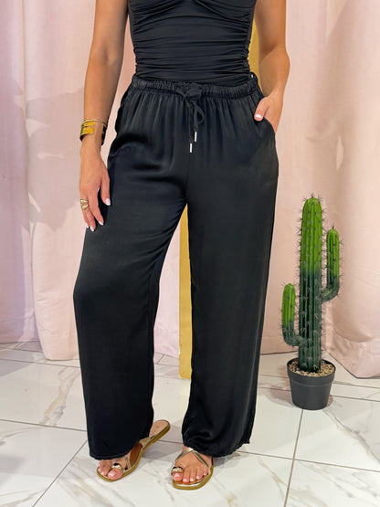 Pantalon Satiné fluide - noir