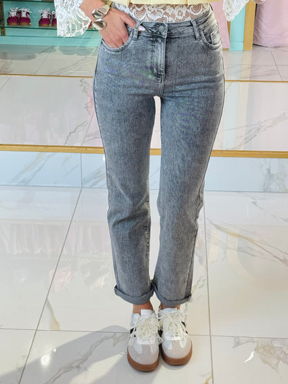 Jean straight gris chiné - stretch & confort