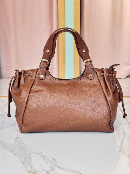 Sac bowling en simili grainé – Grand format – Style intemporel- marron