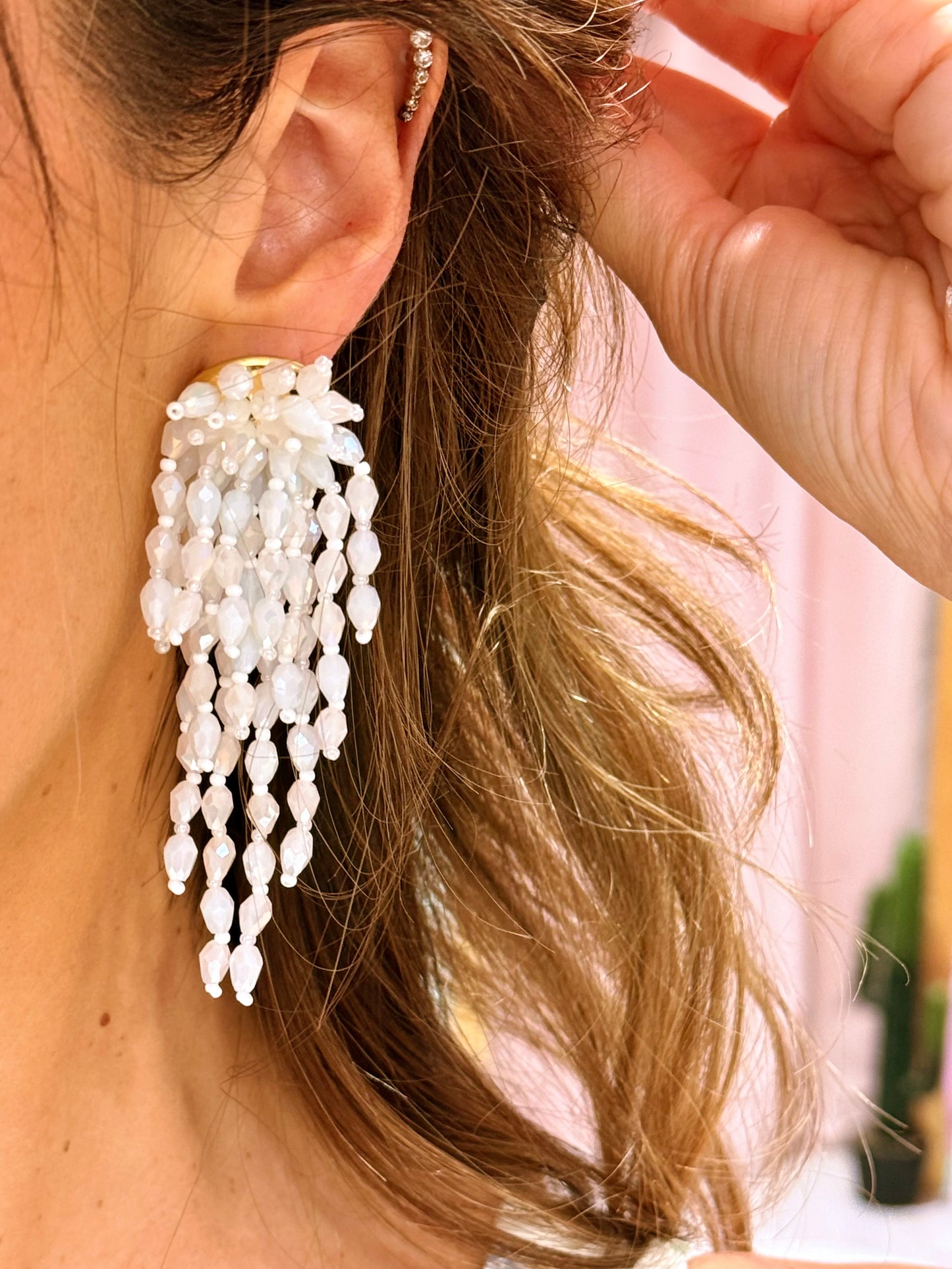 Boucles d’oreilles blanches