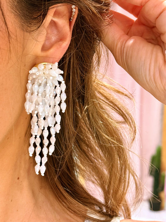 Boucles d’oreilles blanches