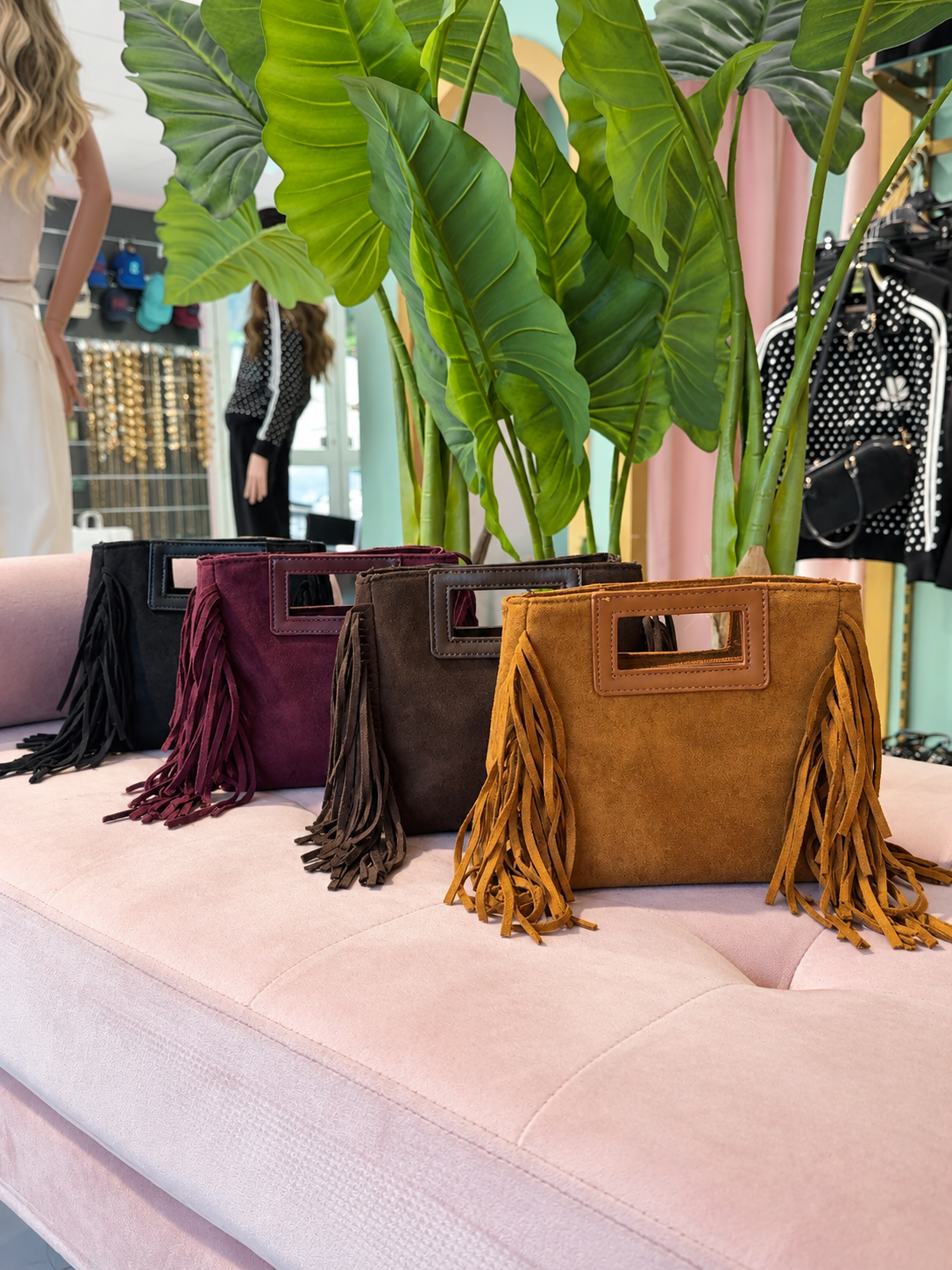 Sac dupe Maja façon nubuck avec franges