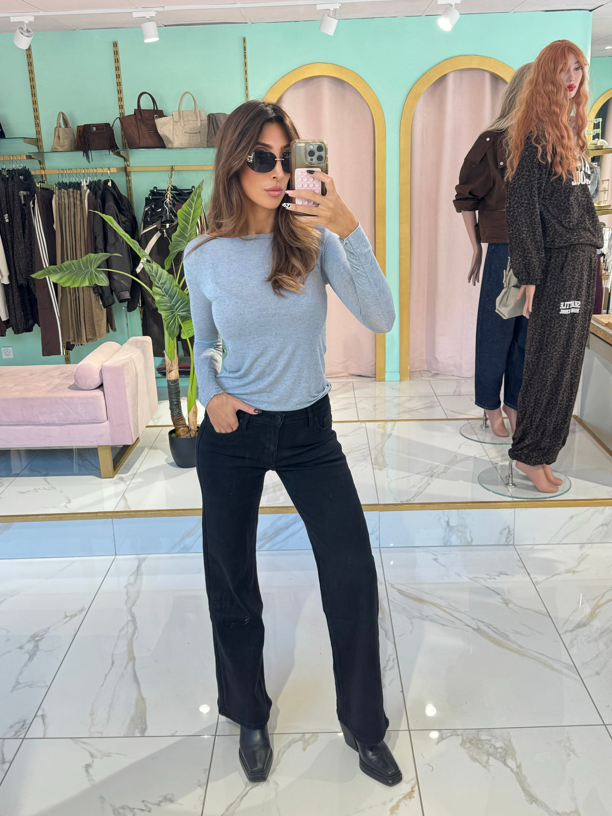 Jean Marivy noir – Flare Fit Low Rise