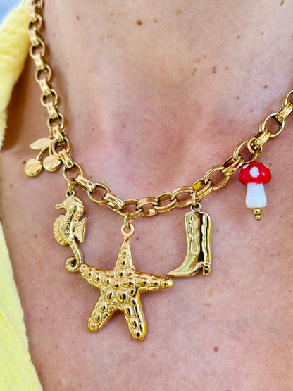 Collier breloque étoile de mer , santiags & compagnie