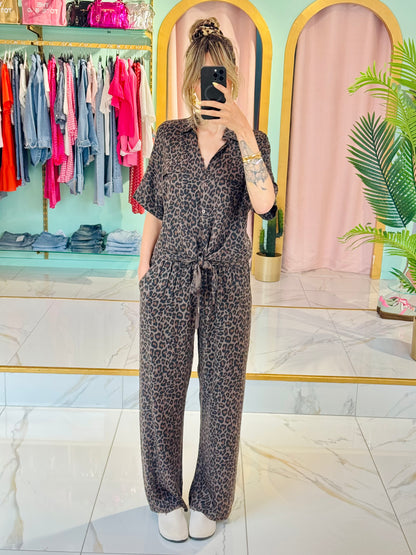 Pantalon ample léopard