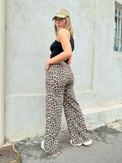 Pantalon ample léopard