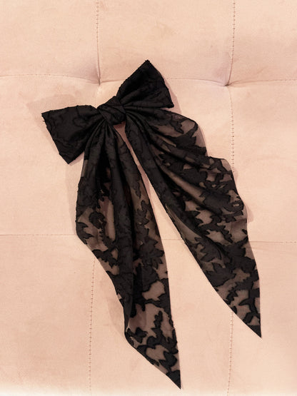 Barrete noeud - dentelle noire