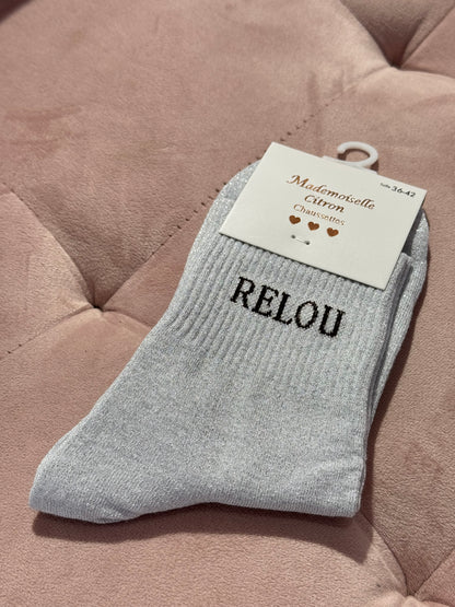Chaussettes pailletées - message relou