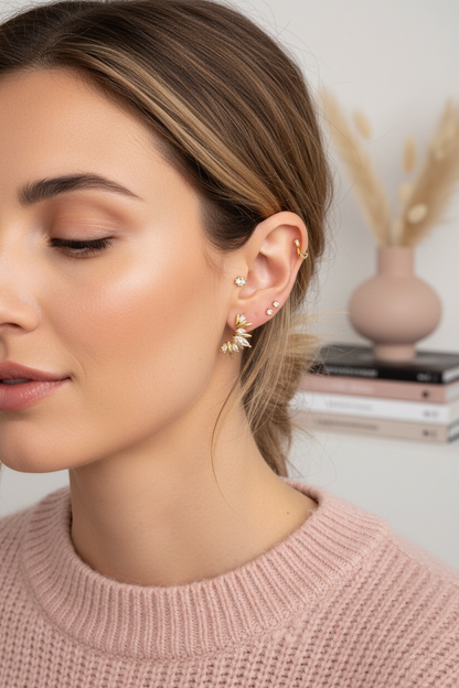 Boucle d’oreille roundy éclat de flocon or