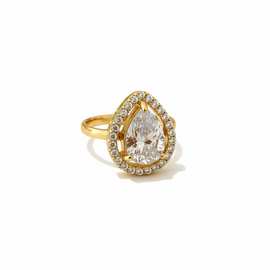 Bague strass divine or