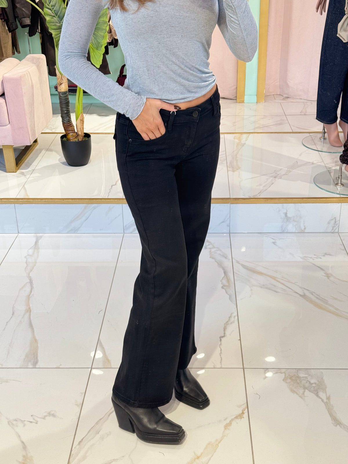 Jean Marivy noir – Flare Fit Low Rise