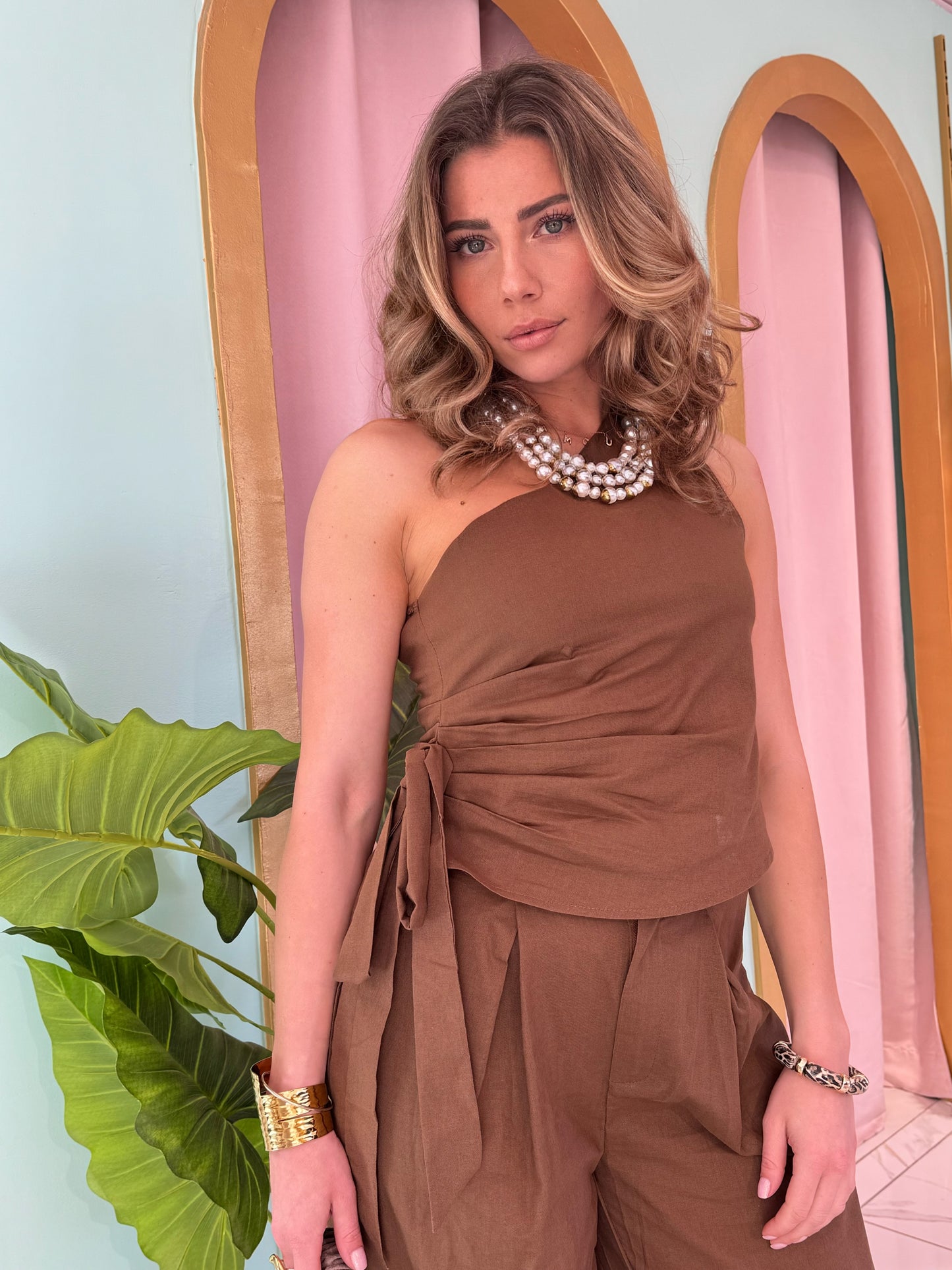 Ensemble top & pantalon nomade - terre