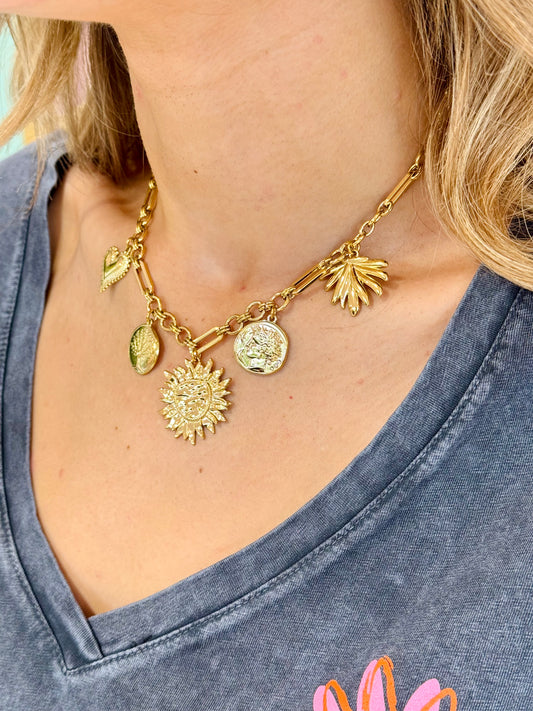 Collier charms soleil