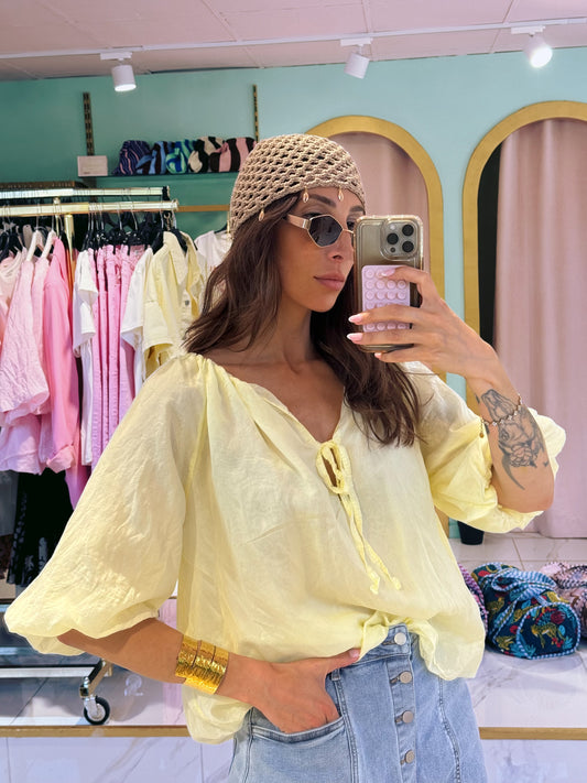 Blouse bouffante aérienne - jaune