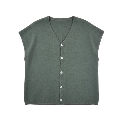 Gilet en maille sans manches – Loose & réversible kaki