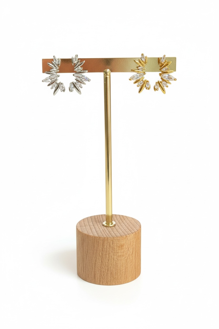 Boucle d’oreille roundy éclat de flocon argent