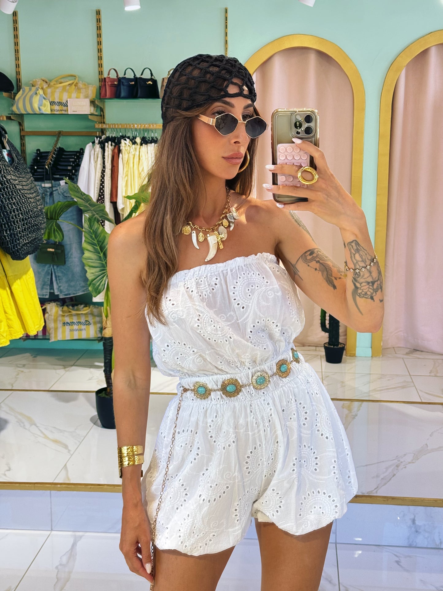Combi short baloon- blanche