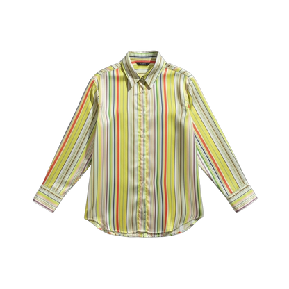 Chemise rayée satinée “Sunlight Mood”- anis limonade