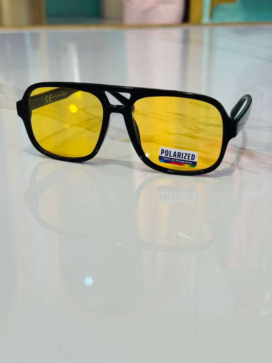 Lunette polarisée noire verre jaune
