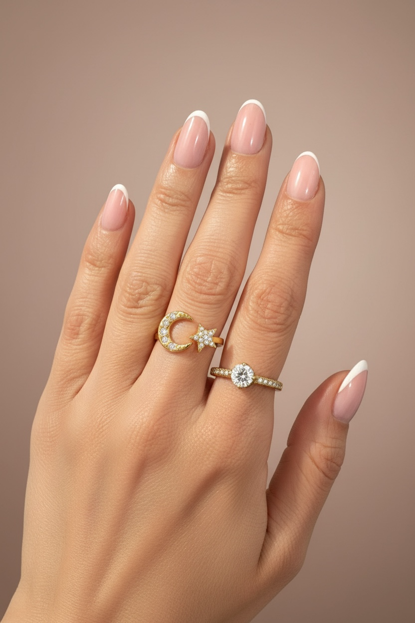Bague lune & étoile