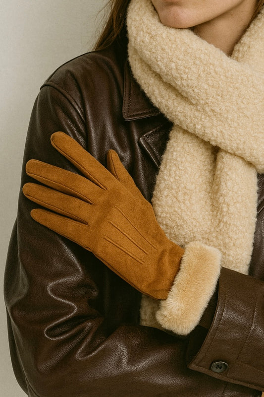 Gants dupe fourrés Camel